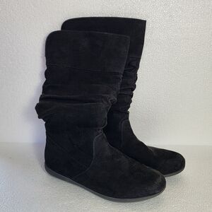 Saint John's Bay Kellman Women's Black Suede Slouch Wedge Boots